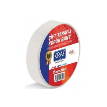 KRAF ÇİFT TARAFLI KÖPÜK BANT 15MMX5M 5015G