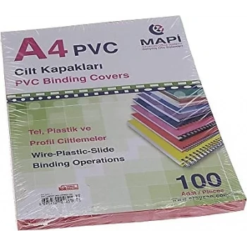 MAPİBİND 160m.A-4 PVC KAPAK.KIRMIZI.      100 AD. 2040203