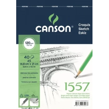 CANSON 1557 RESİM VE ÇİZİM BLOK 120GR A5 40YP ÜSTTEN SPİRALLİ FCNS12040A5US