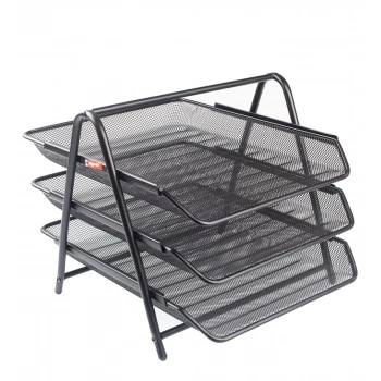 BİGPOİNT METAL PERFORE EVRAK RAFI 3LÜ SİYAH BP413-95