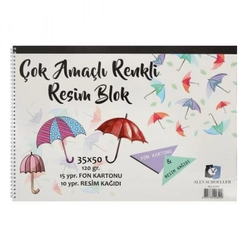 ALEX ÇOK AMAÇLI RESIM DEFTERİ SPİRALLİ 35X50 120Gr. ALX-0299