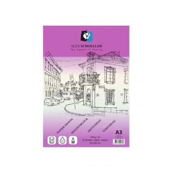 ALEX ESKIZ BLOK 180Gr. A3 25 SAYFA YAPIŞKANLI 25Lİ ALX-1587
