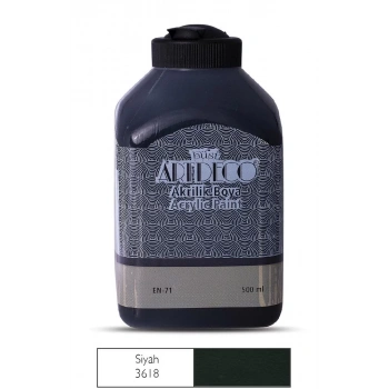 ARTDECO AKRİLİK BOYA 500ML SİYAH 3618 LV-Y-070L-3618