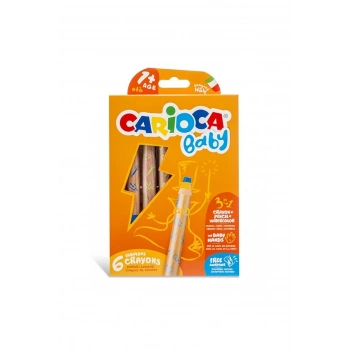 CARİOCA 3 IN 1 JUMBO BEBEK AHŞAP GÖVDELİ BOYA KALEMİ 6LI 42817