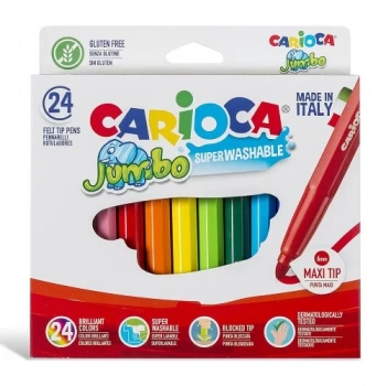 CARİOCA JUMBO SÜPER YIKANABİLİR KEÇELİ BOYA KALEMİ 24LÜ 40570