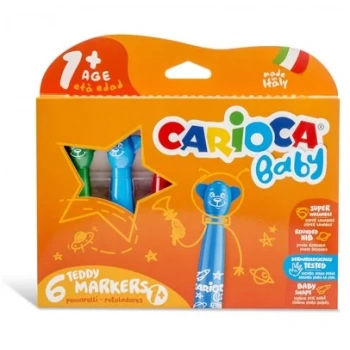 CARİOCA TEDDY JUMBO BEBEK SÜPER YIKANABİLİR KEÇELİ BOYA KALEMİ 6LI 42815