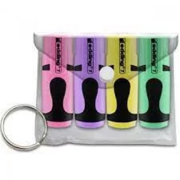 EDDİNG MİNİ FOSFORLU KALEM PASTEL RENKLER 4LÜ POŞET KARIŞIK (E-7)