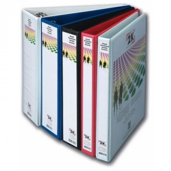 2K FİRMA EVRAK SUNUM KLASÖRÜ A4 PVC 3 CM 2 HALKALI (250 YAPRAK) 302 BEYAZ 275X32 CM