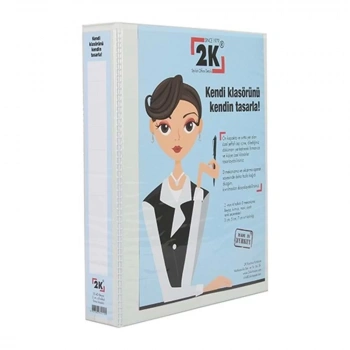 2K FİRMA EVRAK SUNUM KLASÖRÜ A4 PVC 5 CM 2 HALKALI (350 YAPRAK) 502 BEYAZ 275X32 CM