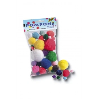 FOLİA PONPON 30 ADET FARKLI BOY