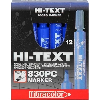 HI-TEXT MARKER KESIK UC 830PC MAVI 12LI