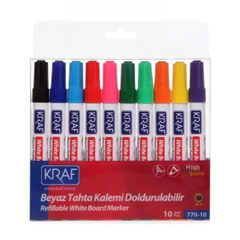 KRAF BEYAZ TAHTA KALEMİ DOLDURULABİLİR 770-10 10LU