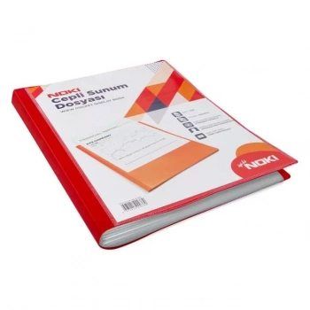 NOKİ SUNUM DOSYASI CEPLİ 20 YAPRAK KIRMIZI 64120-N-080