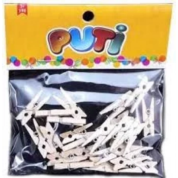 PUTİ AHŞAP KÜÇÜK MANDAL NATURAL 24LÜ 4674