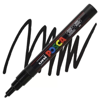 UNİ POSCA 0.9-1.3 SU BAZLI POSTER MARKÖRÜ SİYAH N PC-3M
