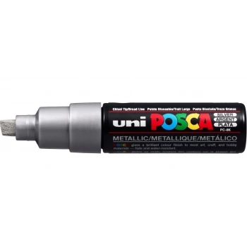 UNİ POSCA 8.0 SU BAZLI POSTER MARKÖRÜ GÜMÜŞ PC-8K GÜMÜŞ