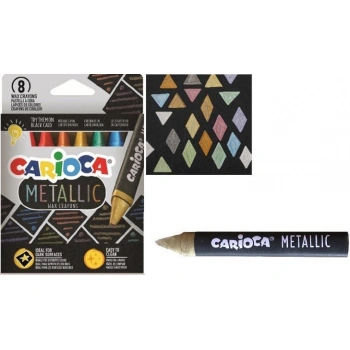 CARİOCA JUMBO ÜÇGEN MUM BOYA KALEMİ METALİK 8Lİ 43163