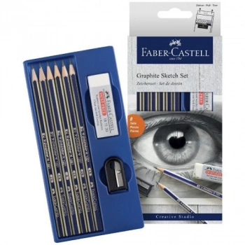FABER-CASTELL GOLDFABER DERECELİ KALEM ÇİZİM SETİ 8Lİ 516500