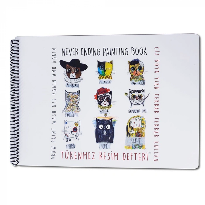 AKADEMİ ÇOCUK TÜKENMEZ RESİM DEFTERİ 1 35x50 RESSAM KEDİLER