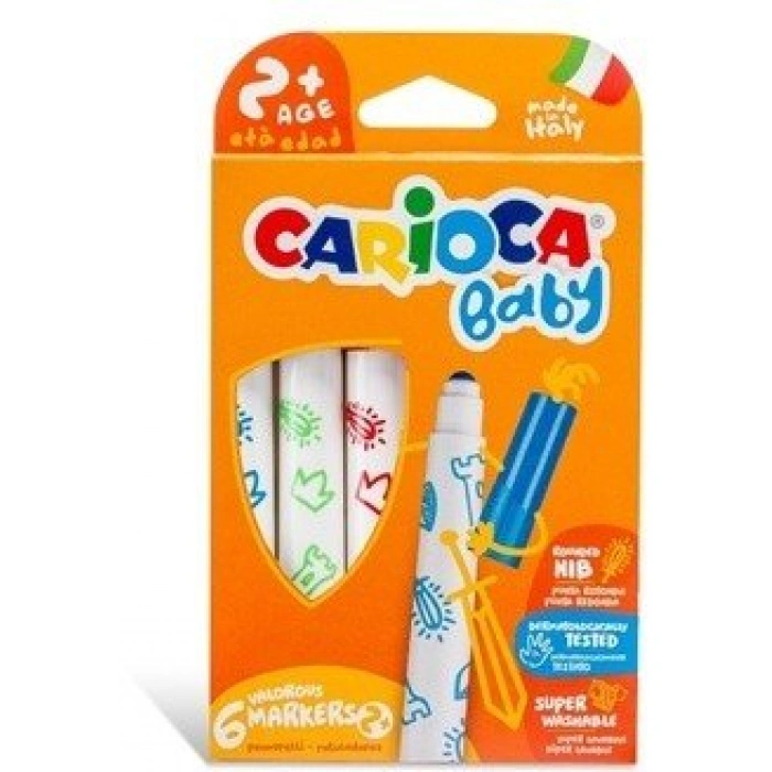 CARİOCA JUMBO BEBEK SÜPER YIKANABİLİR KEÇELİ BOYA KALEMİ 6LI 42813