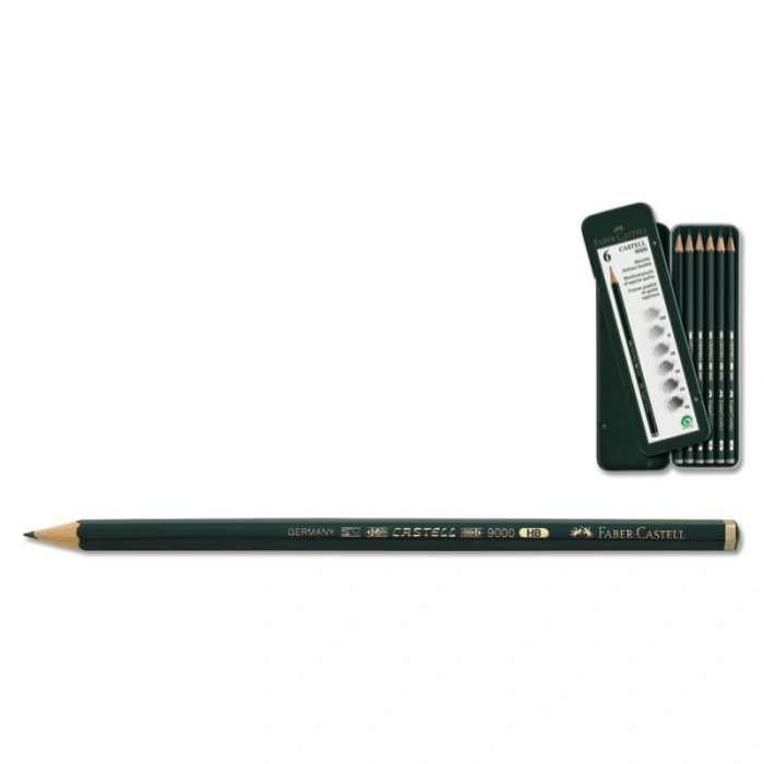 FABER-CASTELL 9000 GRAFİT K. 6LI METAL KT. 119063
