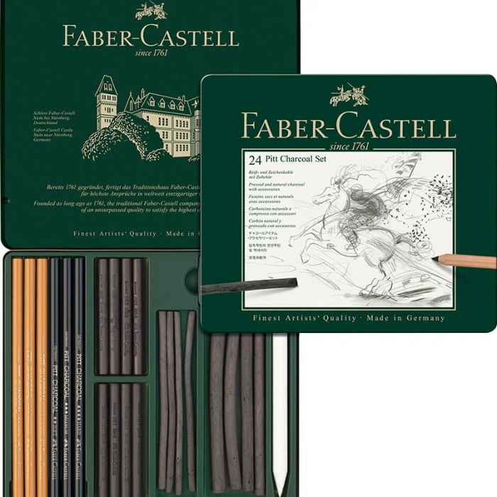 FABER-CASTELL PİTT M.CHROME İŞLENMİŞ KÖMÜR SETİ 112978