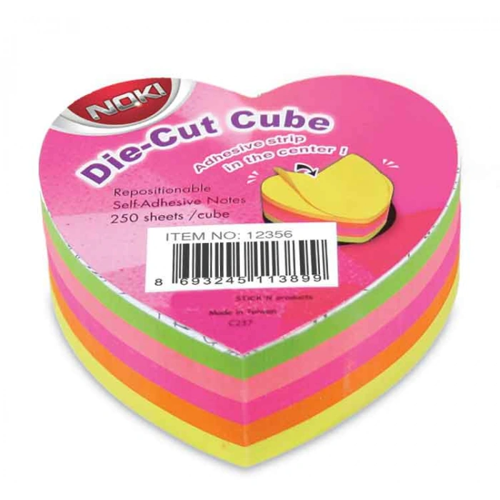NOKİ MEMO KALP ŞEKİLLİ 5 RENK 250 SAYFA NO:12356