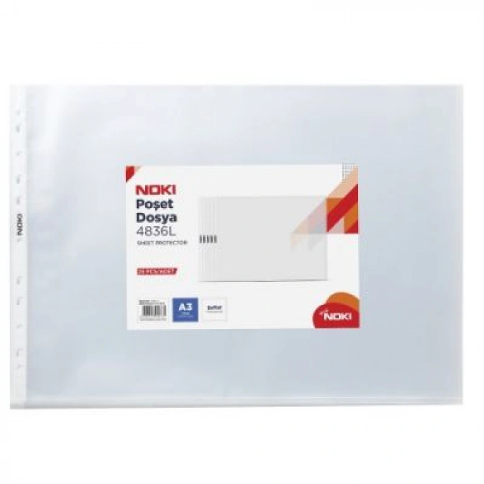 NOKİ POŞET DOSYA A3 YATAY 25Lİ (90 MIC) 4836-L