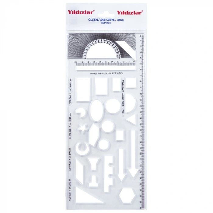 YILDIZLAR ÖLÇEKLİ ŞAB.CETVEL 30CM 007