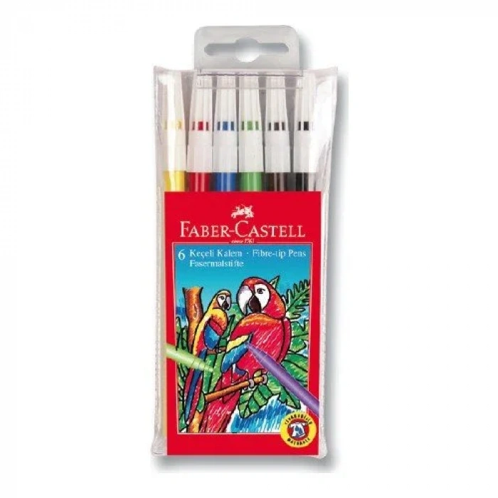 FABER-CASTELL KEÇELİ KALEM 6 RENK YIKANABİLİR 155106