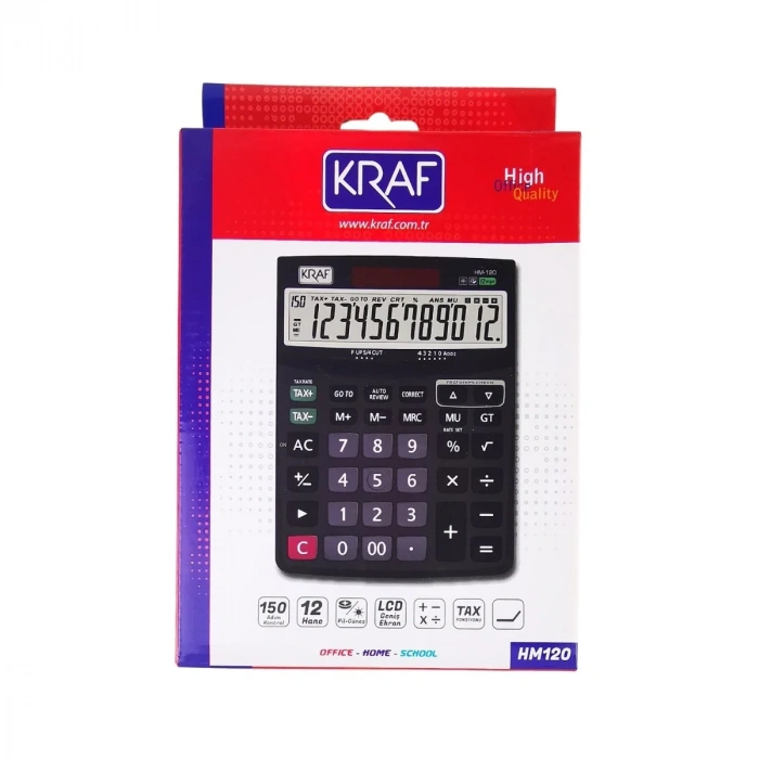 KRAF HESAP MAKİNESİ MASAÜSTÜ 12 HANE TAX HM-120