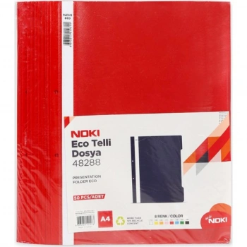 NOKİ ECO TELLİ DOSYA KIRMIZI 50 Lİ 4828