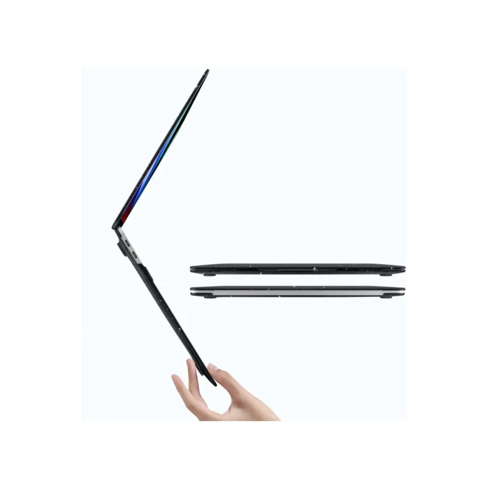 Macbook 13 Pro M1 M2 Çip A2338 Simli Siyah Koruma Kapak