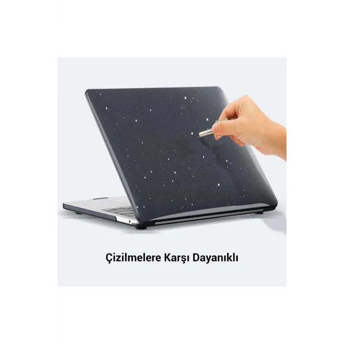 Macbook 13 Pro M1 M2 Çip A2338 Simli Siyah Koruma Kapak