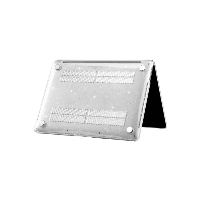 MACBOOK Pro 13 A2338 M2 Işlemcili Kristal Şeffaf Simli Kılıf Koruyucu