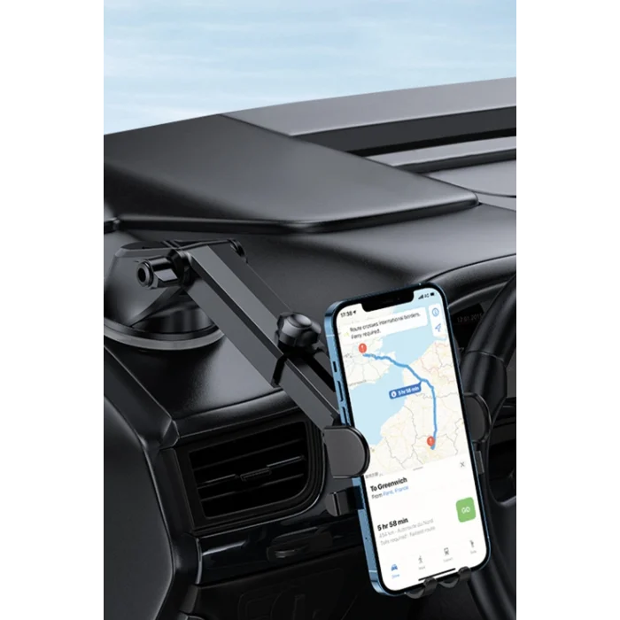 Araç İçi Telefon Tutucu Vantuzlu Ayarlanabilir-Siyah