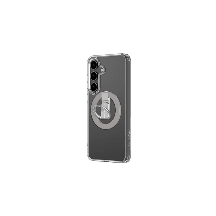 Samsung S25 Kılıf M-safe Uyumlu Standlı Amazingthing Minimal Grip Serisi Kapak Gri