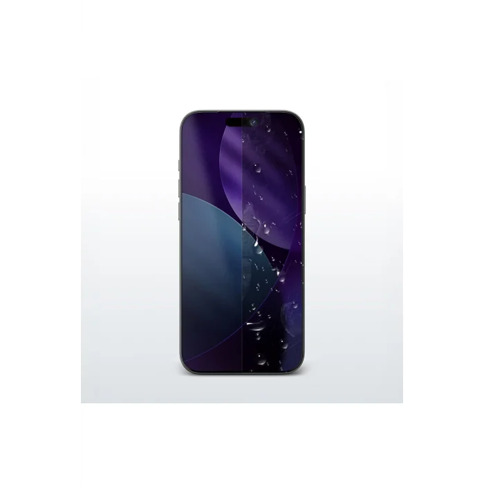 iPhone 17 Pro Uyumlu Titan Privacy Parmak İzi Bırakmayan Temperli Ekran Koruyucu Siyah