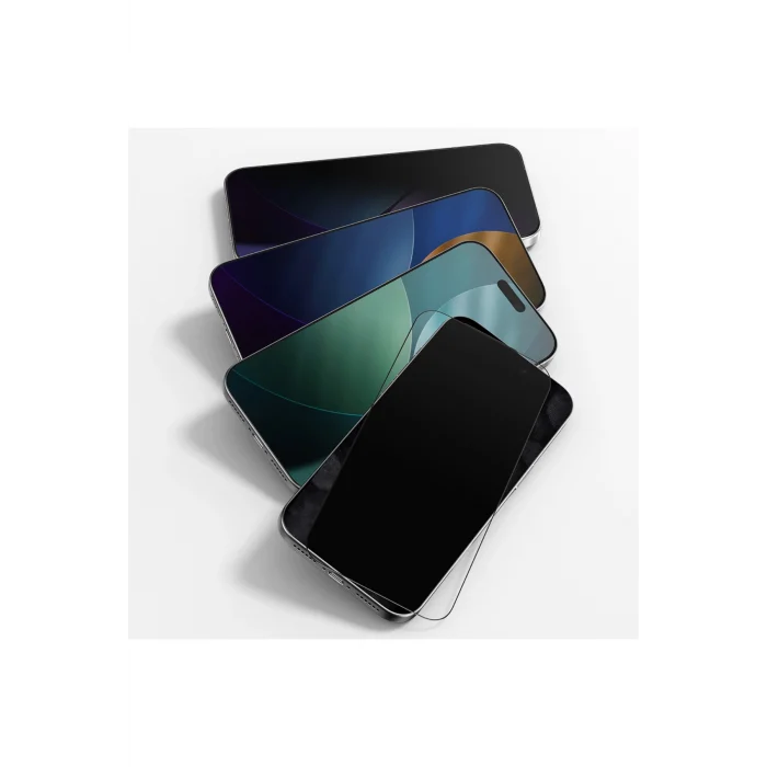 iPhone 17 Pro Max Uyumlu Titan Privacy İz Bırakmayan Temperli Ekran Koruyucu Siyah
