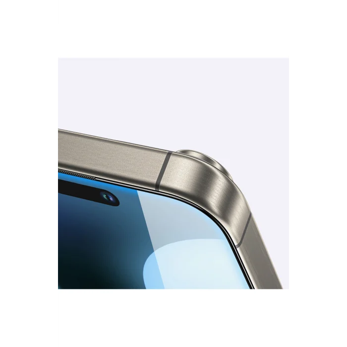 iPhone 16 Pro Amazingthing Titan Şeffaf HD Görünümlü Temperli Cam Ekran Koruyucu Siyah