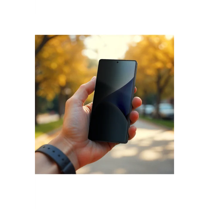 Samsung S25 Amazingthing Radix Privacy Parmak İzi Bırakmayan Temperli Cam Ekran Koruyucu Siyah