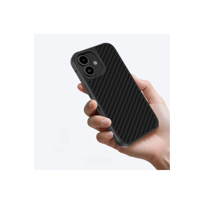 iPhone 16 Plus Kılıf Magsafe Özellikli 1500D Aramid Fiber Amazingthing Titan Max Serisi Kapak Siyah