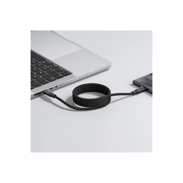 Magnetik Tasarımlı Type-C to Type-C PD Şarj Kablosu Amazingthing Magcord Serisi 60W 1.2M Siyah