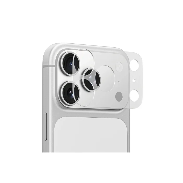 iPhone 17 Pro Max Uyumlu Parmak İzi Bırakmayan Kamera Lens Çerçeve Koruyucu Şeffaf