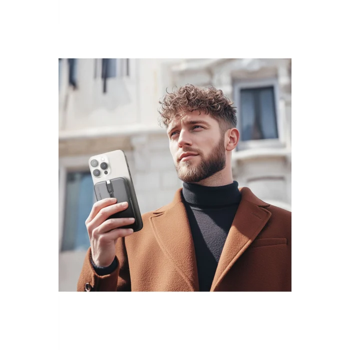 Thunder Go Akıllı Saat Şarj Özellikli PD 22.5W Wireless Powerbank 15W 10000mAh Siyah