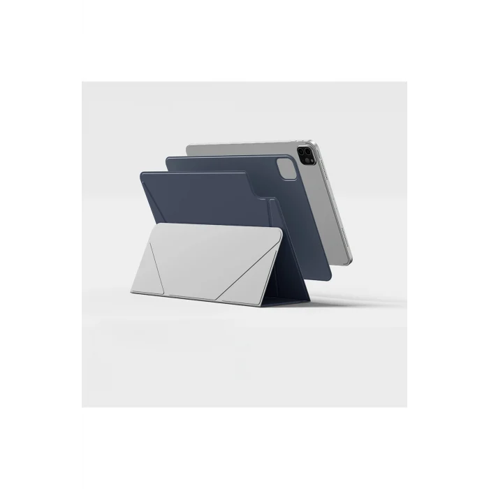 iPad Air 13 2024 Magnetik Standlı Kılıf Amazingthing Matte Pro Mag Folio Mavi