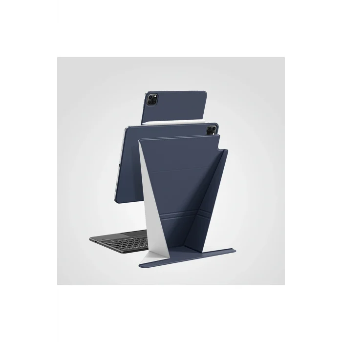 iPad Air 11 2024 Magnetik Standlı Kılıf Amazingthing Matte Pro Mag Folio Mavi