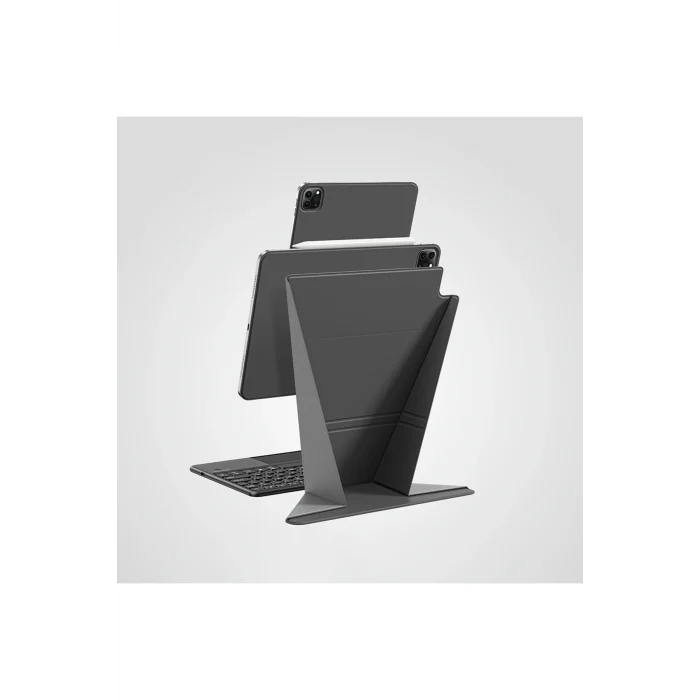 iPad Air 11 2024 Magnetik Standlı Kılıf Amazingthing Matte Pro Mag Folio Siyah
