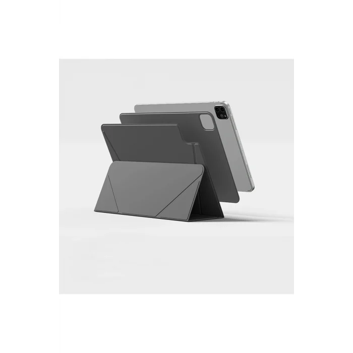 iPad Air 11 2024 Magnetik Standlı Kılıf Amazingthing Matte Pro Mag Folio Siyah
