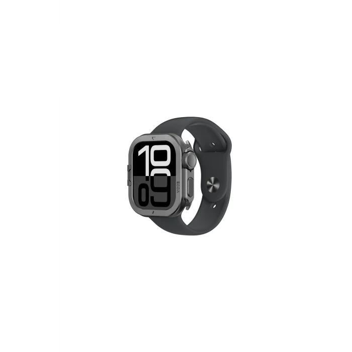 Watch 10 46mm Uyumlu Premium Armor Fit FullGuard Metal Kasa ve Ekran Koruyucu Siyah